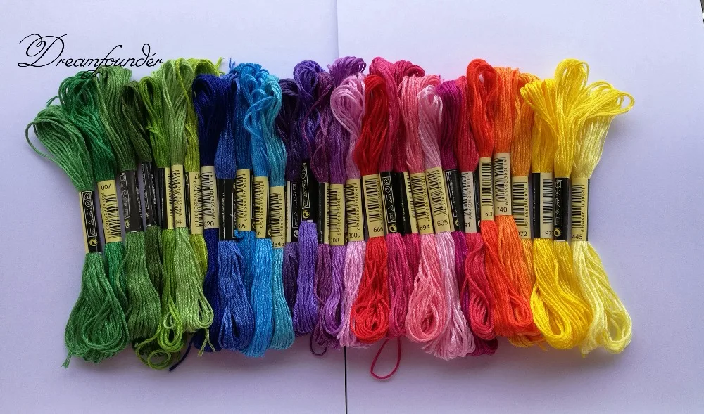 30pcs/lot colorful cotton thread Chinese CXC thread DMC color cross stitch fabric floss DIY handmade needlework embroidery craft