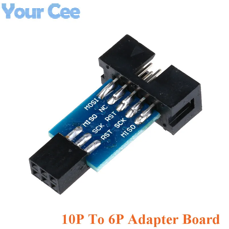 USBASP USBISP AVR Programmer USB ISP USB ASP ATMEGA8 ATMEGA128 Support Win7 64 10Pin Wire Module + 10Pin To 6 Pin Adapter Board