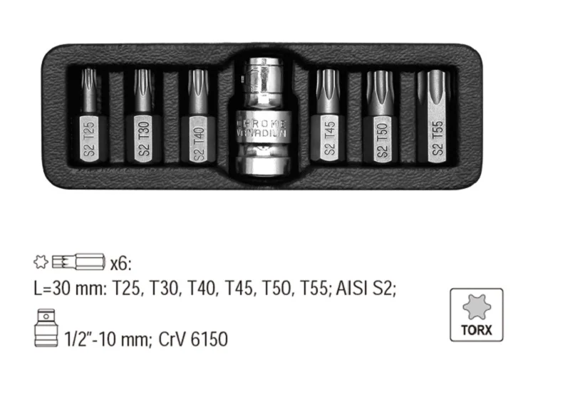 New High Quality 7pc Torx screwdriver set Ribe Allen bits Driver bit Sets with Conversion sleeve