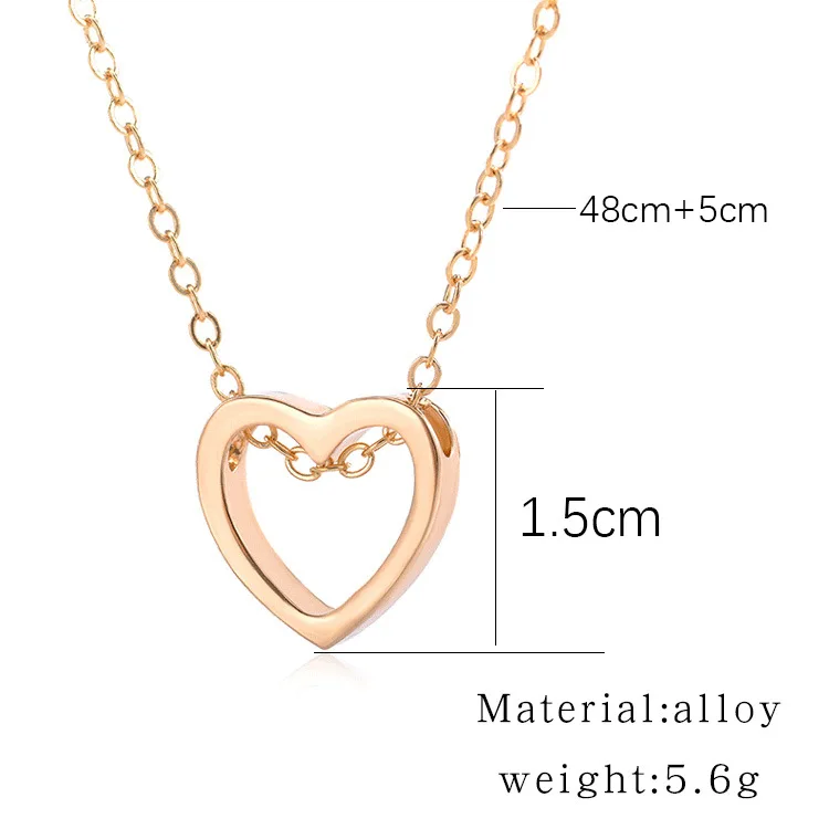 Tiny Heart Necklace For Women Stainless Steel Heart Shape Pendant Necklace Gift Ethnic Bohemian Choker Necklace Drop Shipping