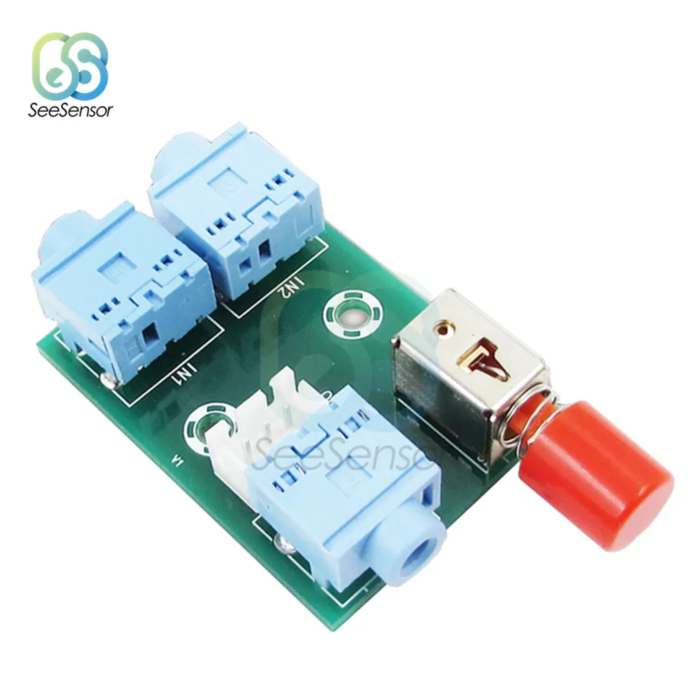 XH-M371 3.5 Audio 2 Input and 1 Output Socket Switch Board for HIFI Amplifier Audio Socket Switch Diy Electronic PCB Board