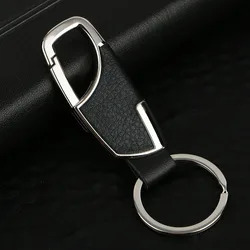 LLavero de cuero para hombre, accesorios automotrices, llavero de Metal para coche, soporte para llaves, llavero colgante de cintura