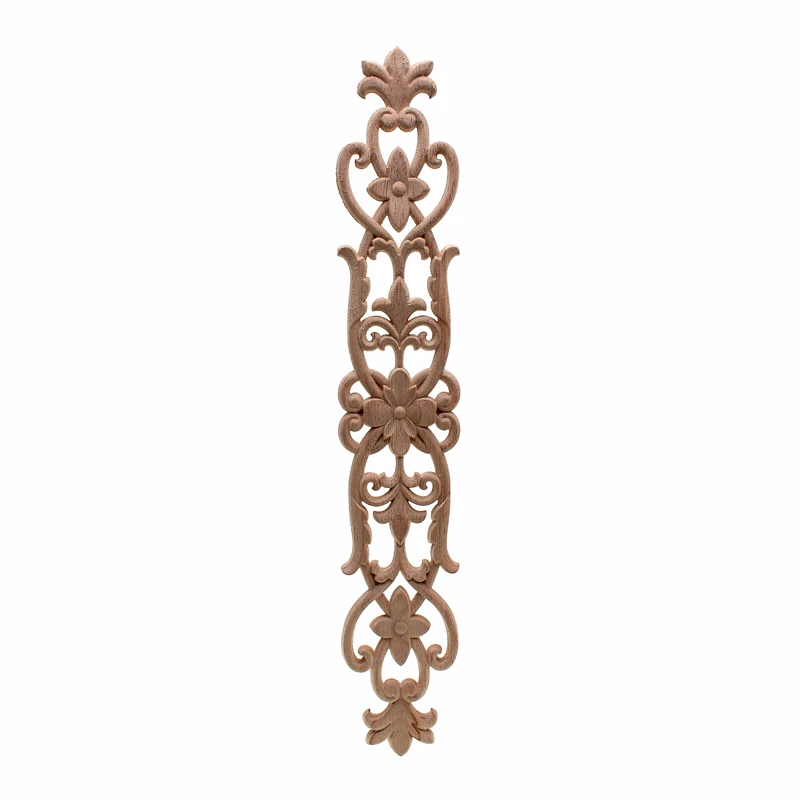 VZLX Creative Wood Carving European Floral Pattern Patch Furniture Door Flower Background Wall Cupboard Decoration ornaments