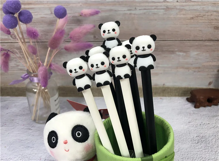 

36PCS Korean Cartoon Panda Silicone Gel Pen Cute Animal Panda Soft Gel Student Creative Panda Styling Gel Pen