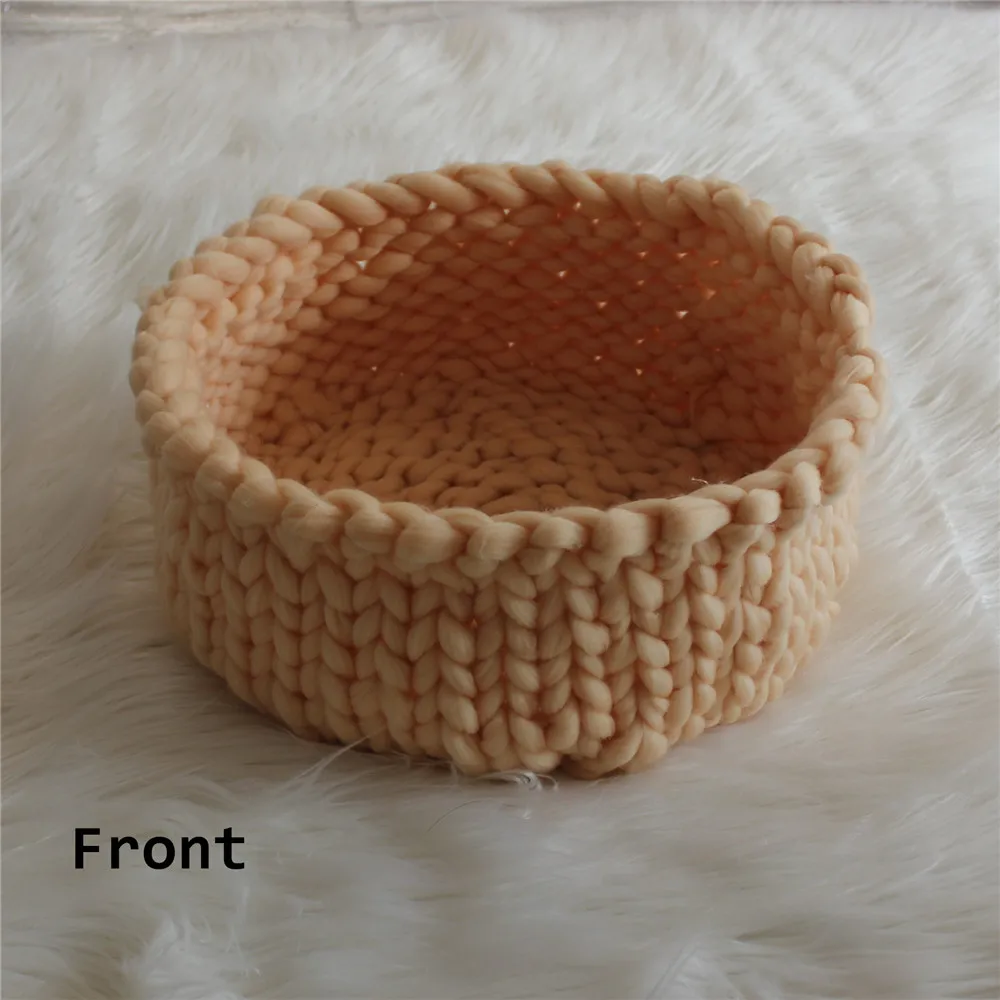 Wholesale  Various Colors Knitted Thick Yarn Basket Baby Photography Bowl Newborn Pod Photo Prop