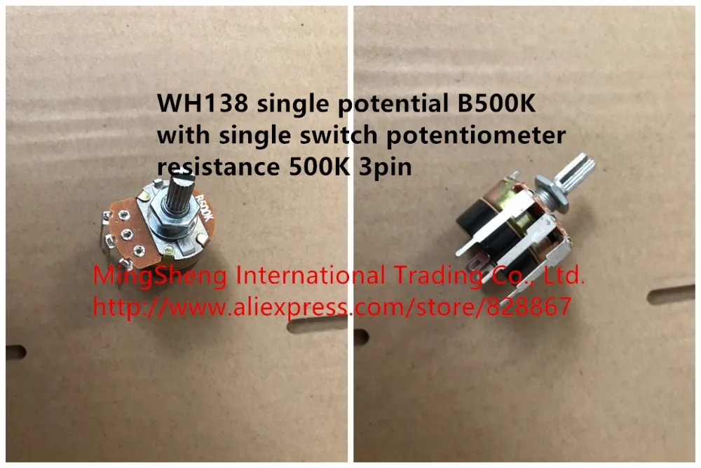 

Оригинальная новая 100% импортная машина WH138, одиночный потенциометр B500K с сопротивлением потенциометра с одним переключателем 500K 3pin