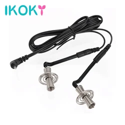 IKOKY Electric Shock Attachment Nipple Clip Clitoris Clip Steel Wire Spiral Breast Massager Sex Toys For Women