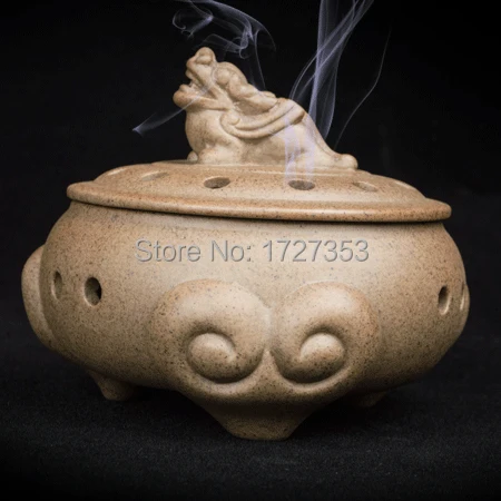 Ceramic incense burner, lucky, disc incense, retro censer, sandalwood incense furnace, tower incensory, caliber 8.5cm