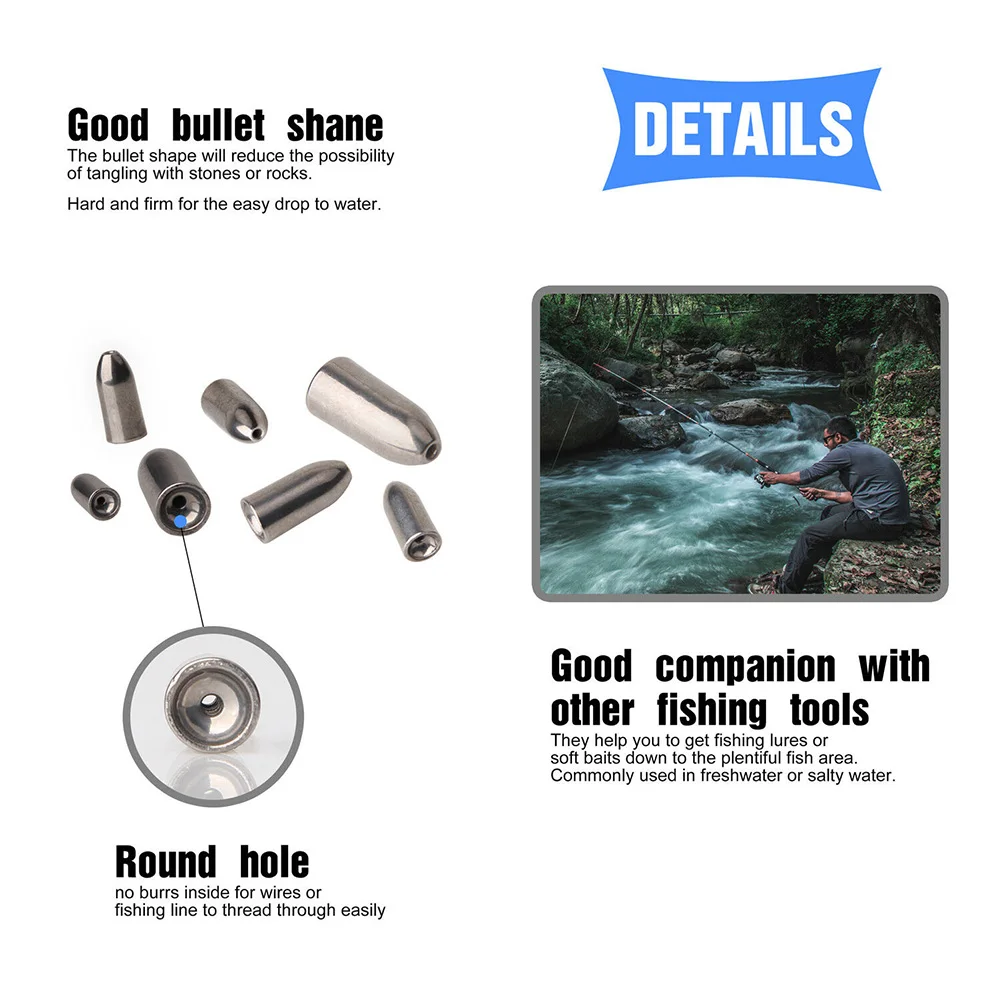 10 قطعة أوزان الصيد التنغستن الغطاسون رصاصة الصيد الغطاسون ل باس الصيد كارولينا تلاعب تكساس تلاعب دودة إغراء الصيد الوزن