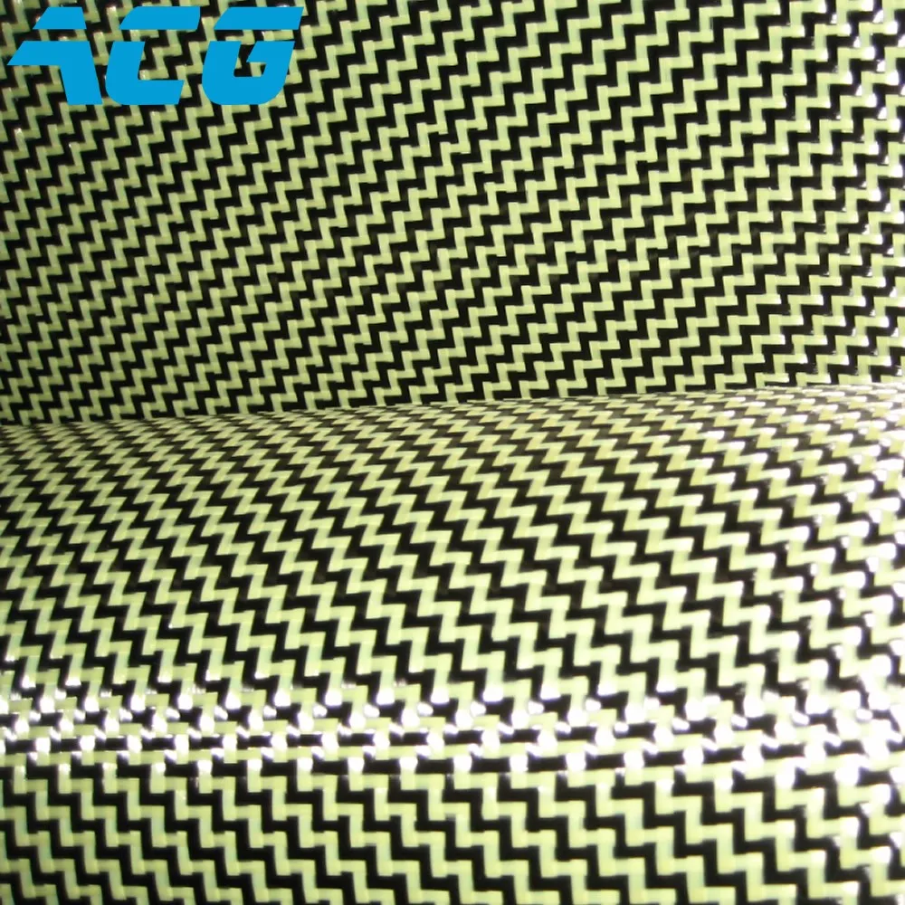 200g  Plain/Twill Weave Hybrid Colorful Carbon Fiber Kevlar Cloth