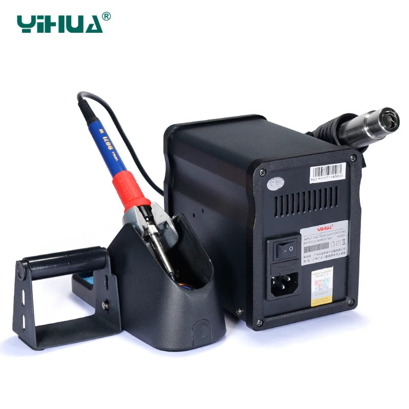 YIHUA 995D Soldering Station 60W Large Soldering Iron 650W Hot Air Gun With Free Gift 2 In 1 SMD BGA Rework Station Welding Tool