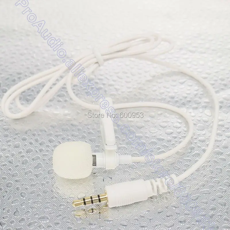 

White External Lavalier Clip-On Lapel Microphone for iPhone iPad Samsung smartphone 3.5mm TRRS Jack