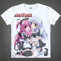 エンジェルビート-女性の夏のTシャツ,素敵なアニメのTシャツ,女の子のためのファッショナブルなTシャツ,ギフト