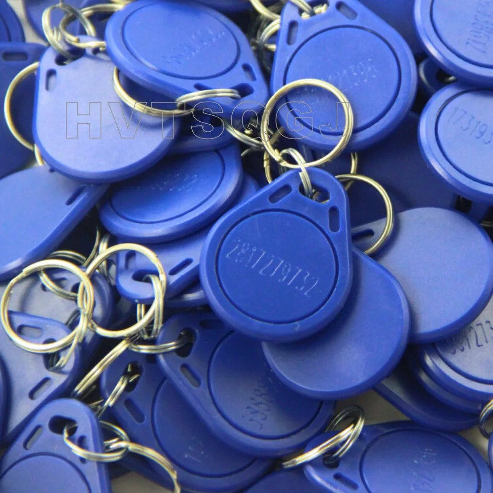 

100pcs/bag RFID key fobs ring 125KHz proximity ABS ID key tags for access control with TK4100/EM4100 chip free shipping