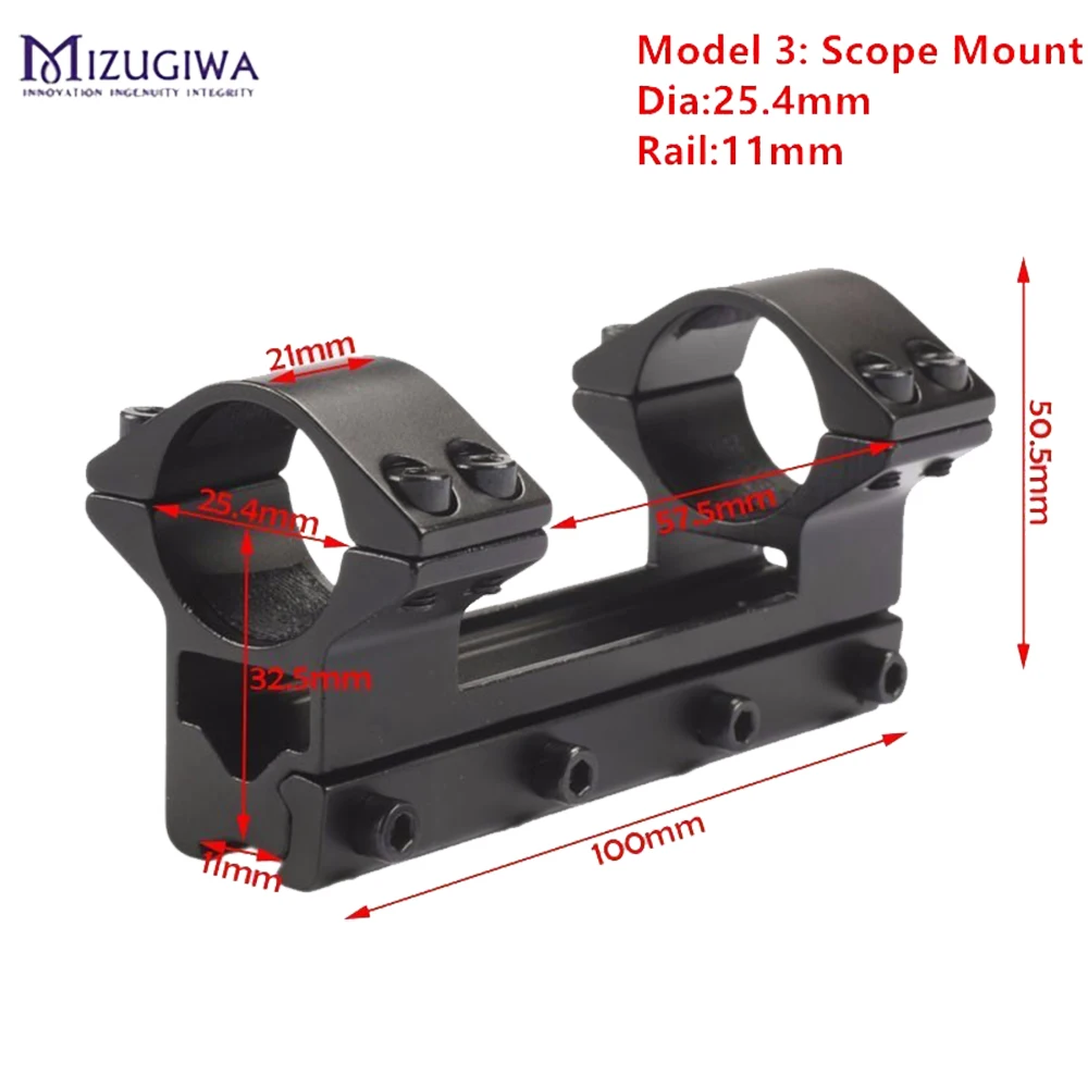 Anelli di montaggio per cannocchiale per fucile in lega a doppio anello ad alto profilo di un pezzo supporti 30 /25.4mm 11mm accessori per la caccia