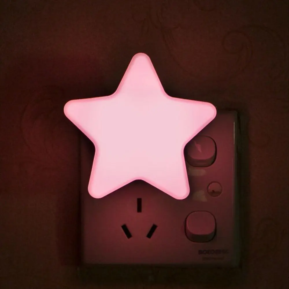 Light Sensor Control Mini Star LED Night Light for Dark Night Children Bedroom Bedside Lamp with US Plug Baby Sleeping Light