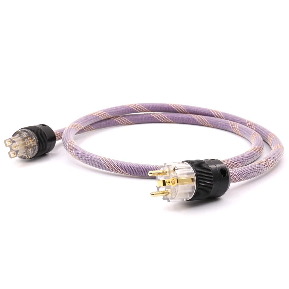 Hifi audio gold plated EU Plug AC-313 OFC Copper SCHUKO Power Cable AC power cord cable