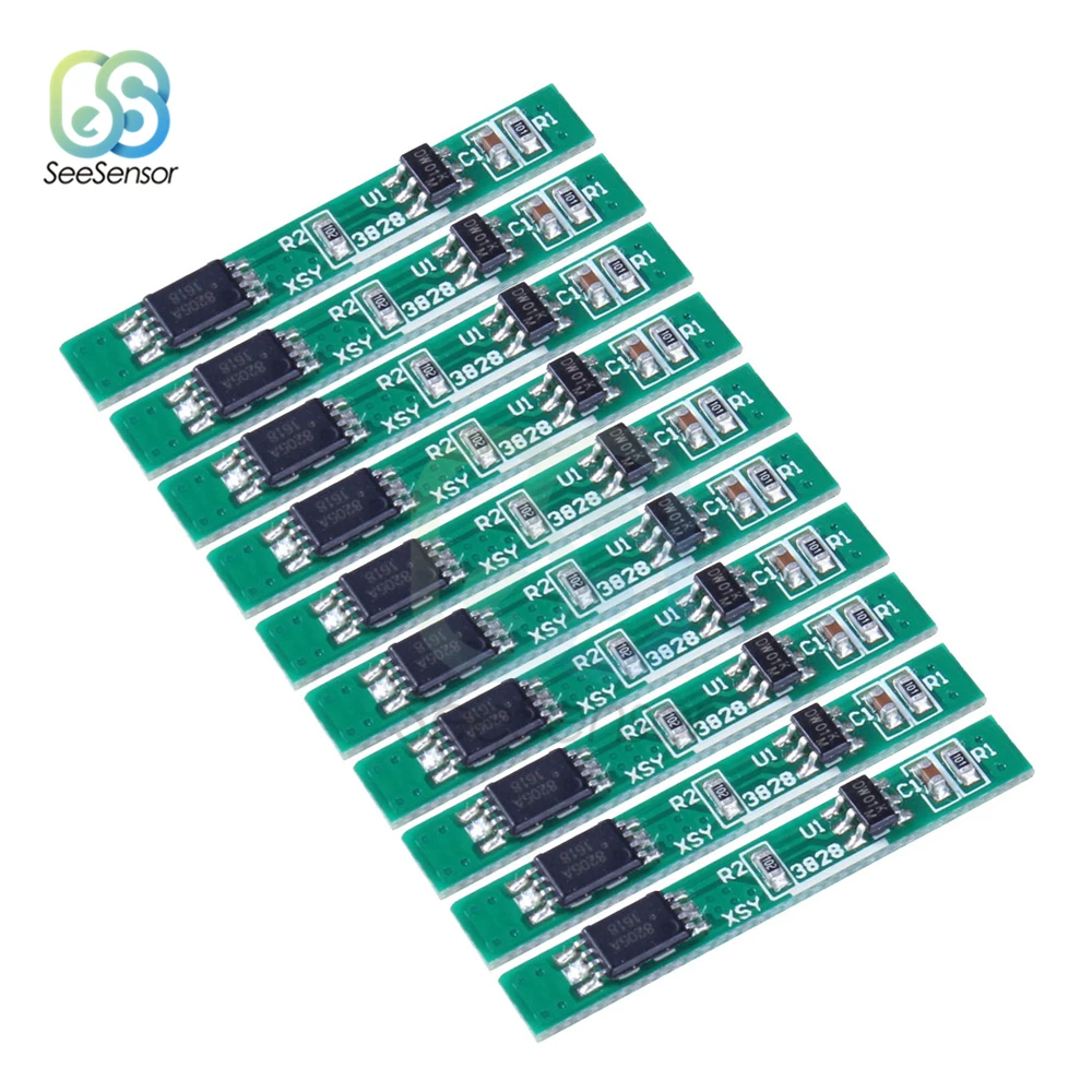 10Pcs 1S 3.7V 2.5A Lithium Battery Protection Board Polymer BMS PCM PCB Over Charge Discharge Li-ion Protect Module