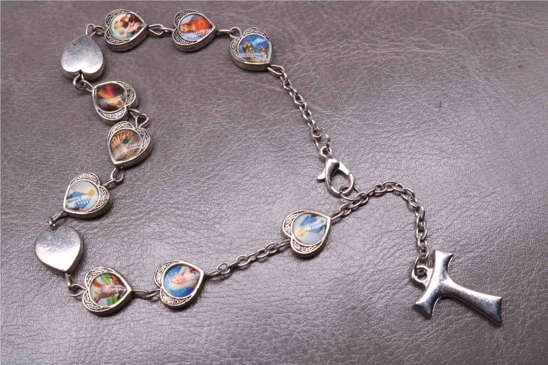 TZK Religion Love Jesus Icon Rosary Bracelet, Prayer Icon Maria Blessing Bracelet Orb. Icon Random