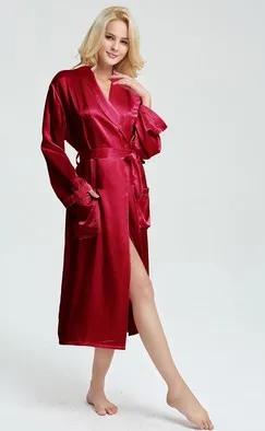 

AiSilk30 M weight silk robe female 100 % mulberry silk pajamas luxury silk home clothes long