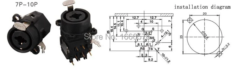 wholesale 50PCS/LOT pcs  FEMALE SOCKET, XLR-1/4