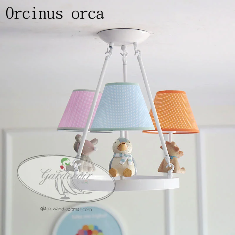 American style fresh simple cartoon Animal Chandelier European style boy girl children room bedroom Chandelier free shipping