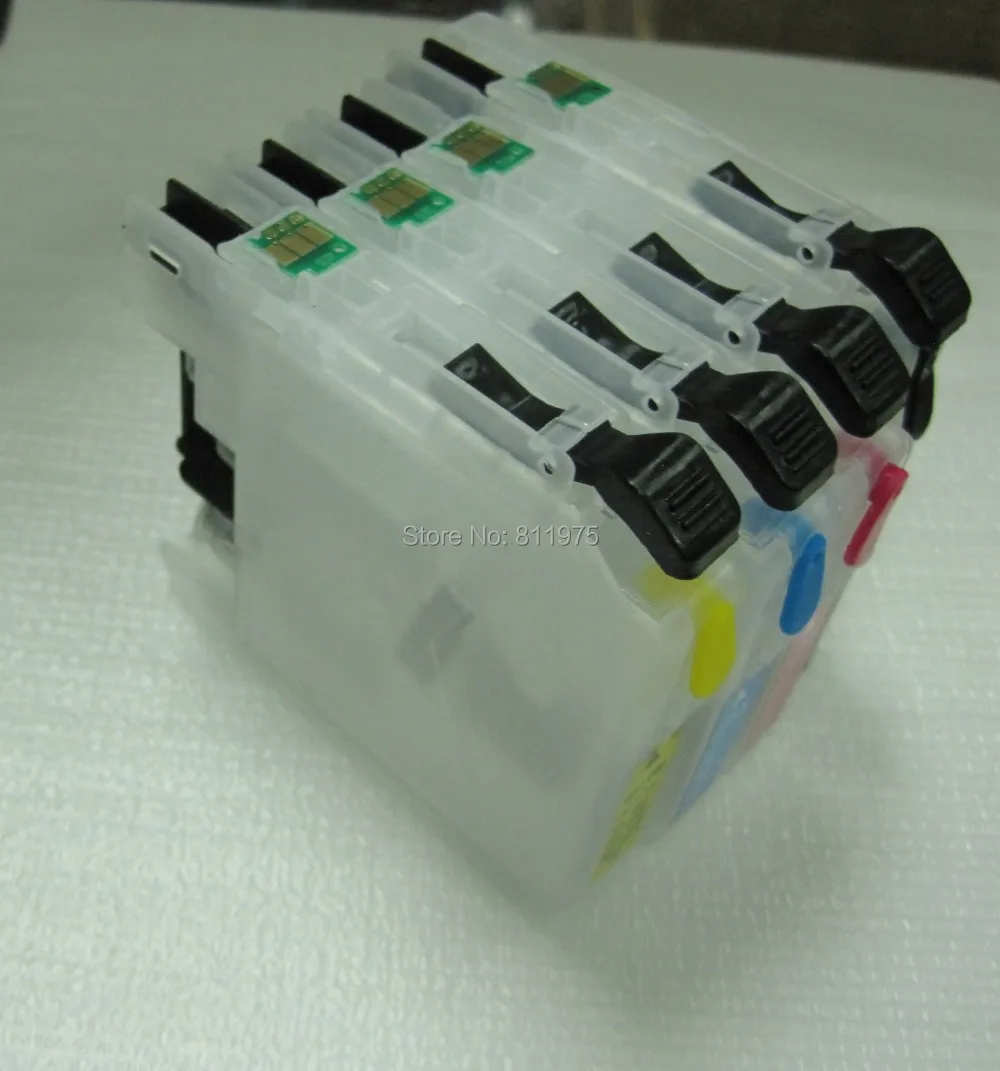 4 ink LC123 BK C M Y refillable Ink cartridge for Brother MFC-J6520DW/MFC-J6720DW/MFC-J6920DW printers with permanent chip