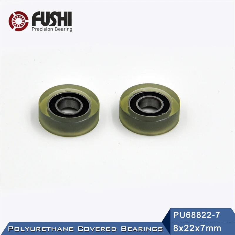 

PU 688 Polyurethane Covered Bearing 8*22*7 mm ( 2 Pcs ) Shaft 6mm PU68822-7 Urethane Cover PU688 Bearings