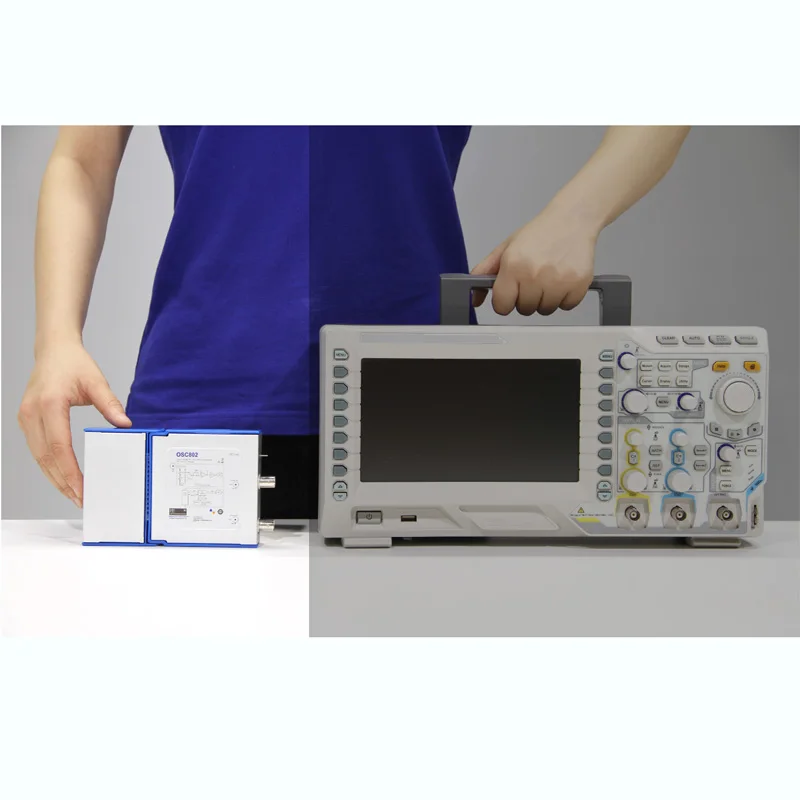 2 Channel OSC482 PC Virtual Digital Handheld Oscilloscope 20Mhz Bandwidth 50MSps sampling data with probe USB cable