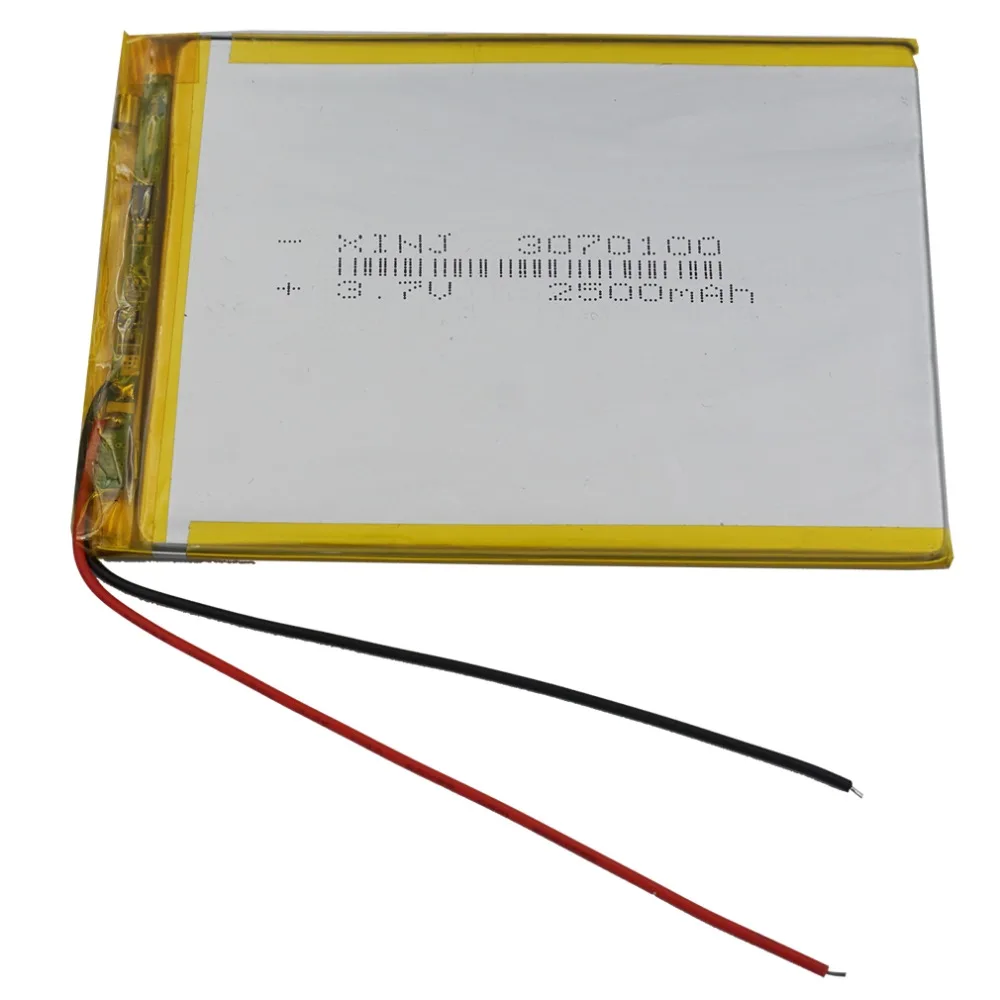 3.7V 2500mAh 9.25Wh Li-Polymer Lithium Lipo Battery Li-ion 3070100 For PAD Portable DVD Tablet PC LED Light TV Box E-Book MID