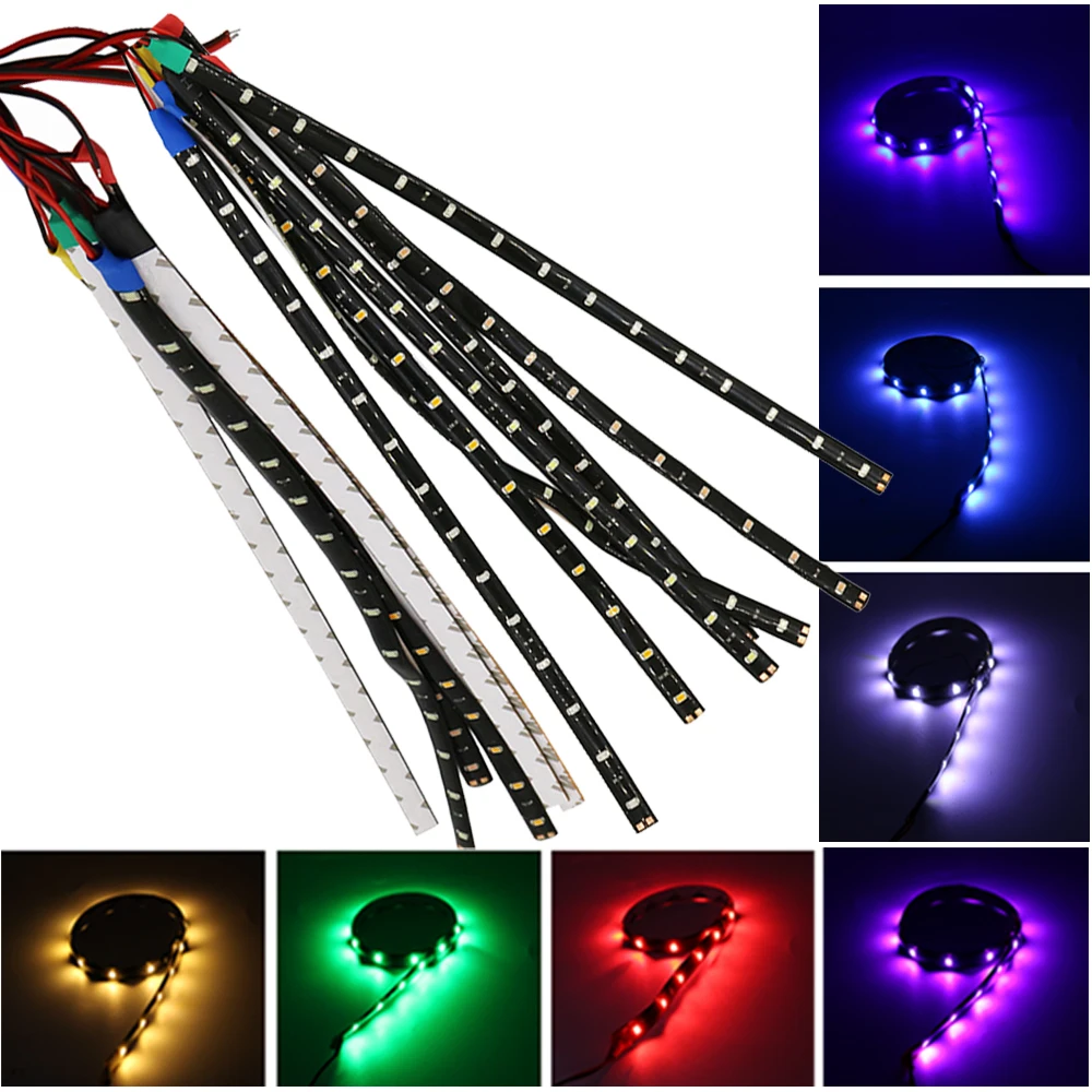 

30cm Car LED Strip Light High Power 1210 15 smd 12V DRL Lamp Waterproof LED Flexible Daytime Running Light Decorative Lamp Tape