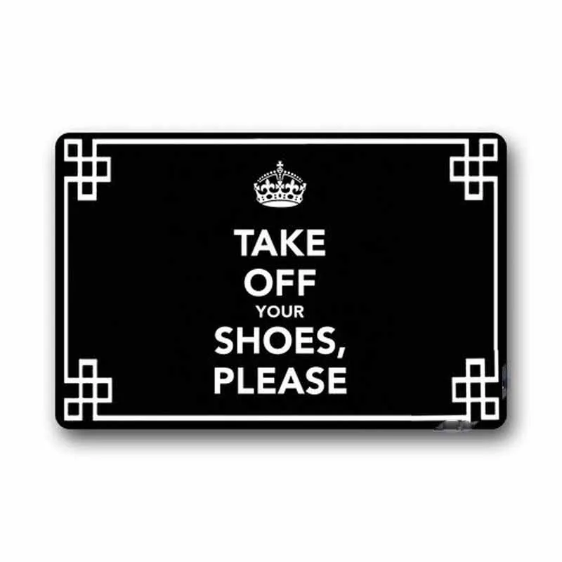 Custom Take Off Your Shoes Doormat Cover Rug Outdoor Indoor Floor Mats Non-Slip Machine Washable Decor Bathroom Mats