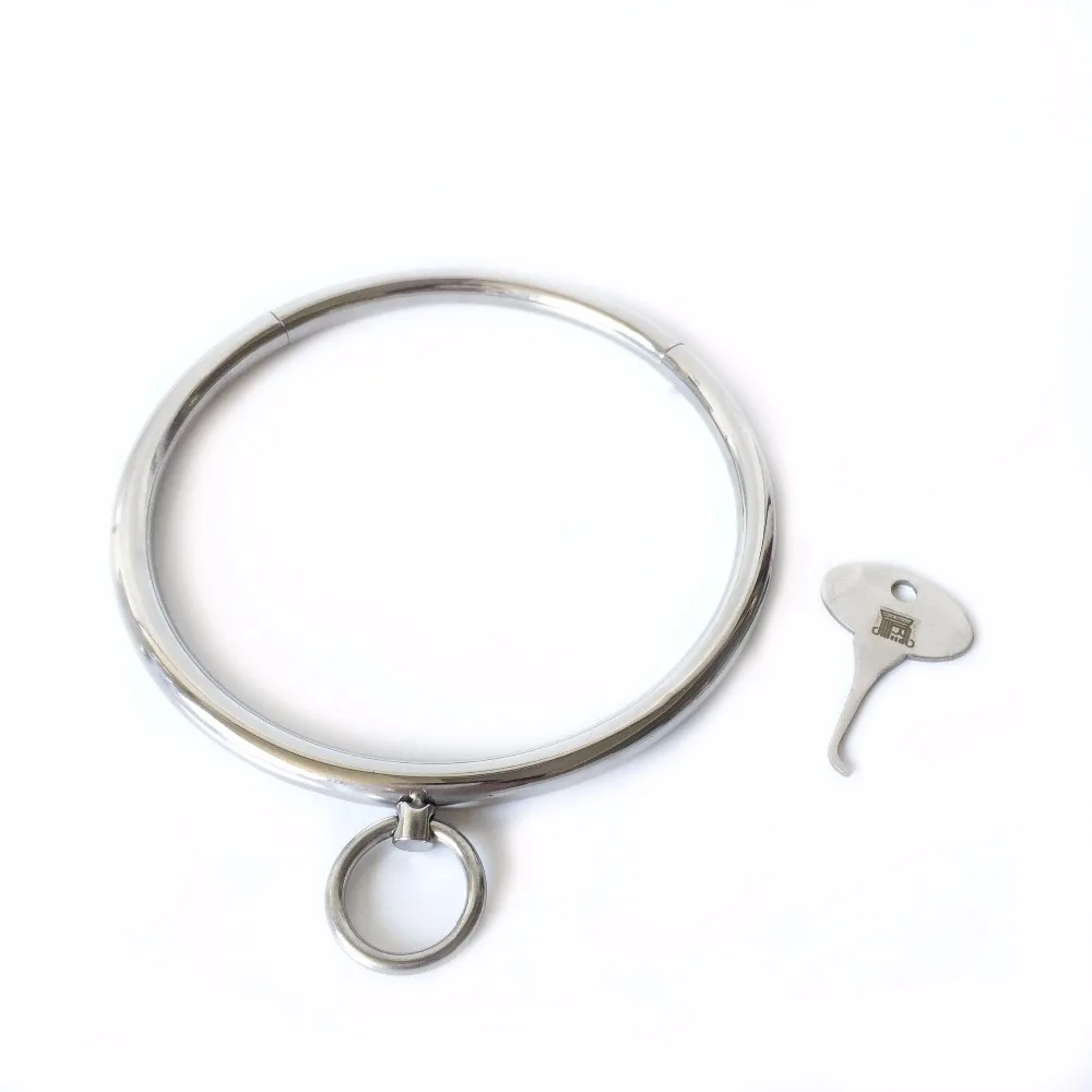 Black emperor stainless steel circular ring collar Sex toy SM male and female adult toys
