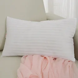 Super Soft Comfortable Silk Pillow Adults Neck Pillow Bedding Striped 100%Cotton Cover 48x74cm/66x66 cm Sleep Partner 1pc