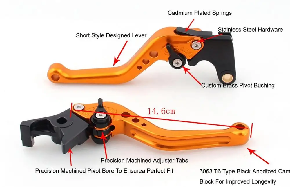 Alavanca de freio e embreagem cnc ajustável, curta e longa para yamaha, yzf, r6s, versão canadá, 2006, versão europeia, 2006, 2007