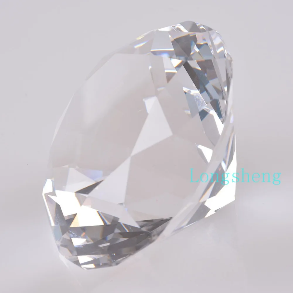 80mm Clear Artificial Crystal Diamond Wholesale Glass Diamond Paperweight Craft Happy Birthday Wedding Party Favour Decoration