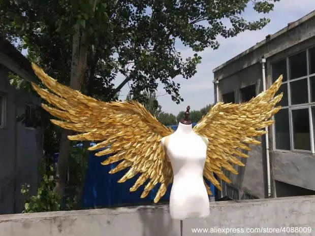 high quality gold angel wings for Wedding Grand Event Birthday party DIY decoration creative Filming studio large feather props