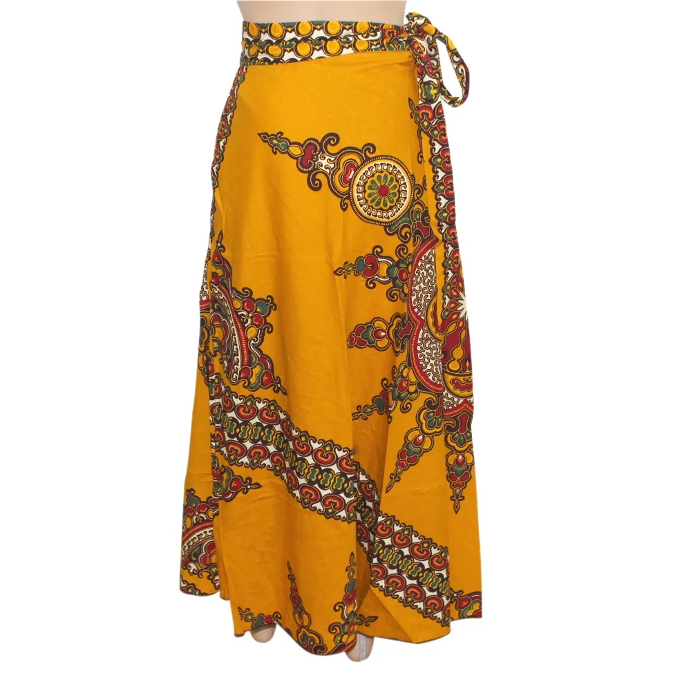 Dashikiage 2019 Nieuwe Mode Afrikaanse Print Lange Rok 100% Katoenen Rok Met Riem