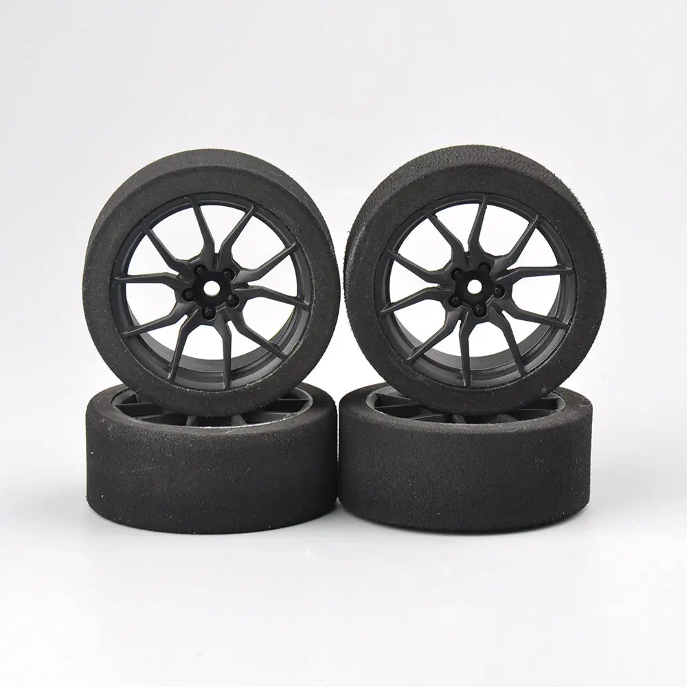 12mm Hex RC Racing Cars Accessories 4Pcs Set Racing Foam Tire Wheel Rim Set For HSP HPI 1/10 On-road RC Car