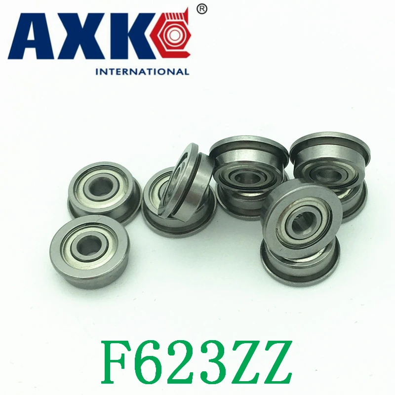 AXK Free shipping F623Z Wholesale 100 pcs/lot  F623 ZZ Flange Bushing Ball Bearings F623ZZ 3*10*4 mm For 3D Printer Reprap