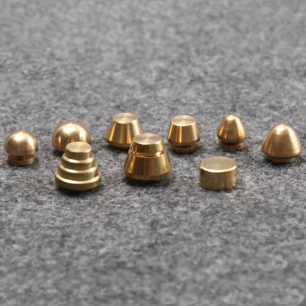 30pcs/lot 9 designs leather craft bag feet solid brass material screws studs rivet