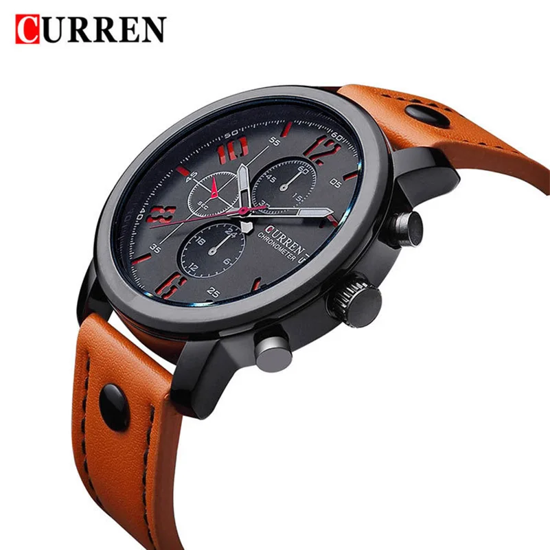 CURREN 8192 Mens Watches Top Brand Luxury Leather Strap Quartz Watch Men Casual Sport Drop Shipping Male Clock Relogio Masculino