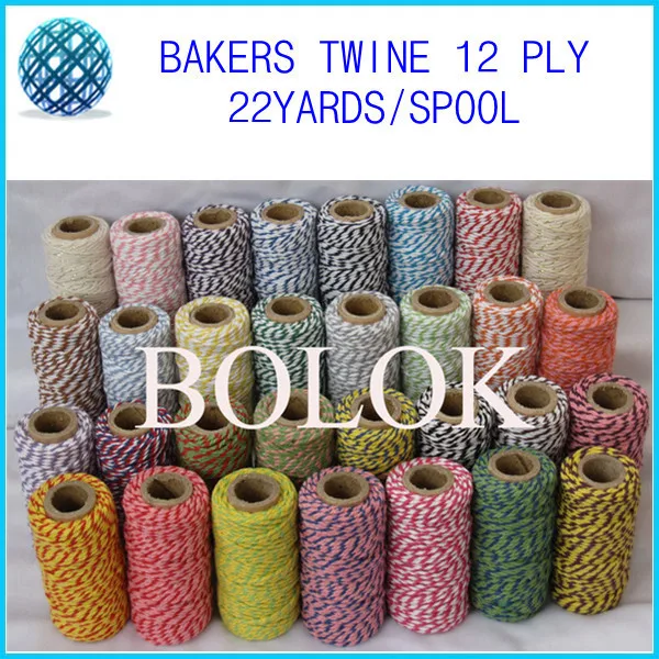 

Baker's twine 37 kinds color (22yard/spool)(1000pcs/lot) double color bakers twine, divine twine wholesale by free shipping