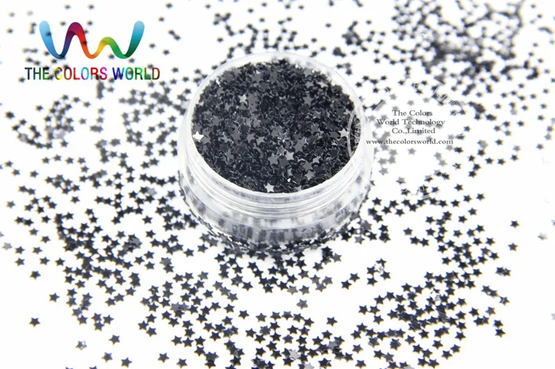 SSWJ2-12 Paillettes Stelle di figura di Colore Nero accessori per nail Art o decorazione FAI DA TE