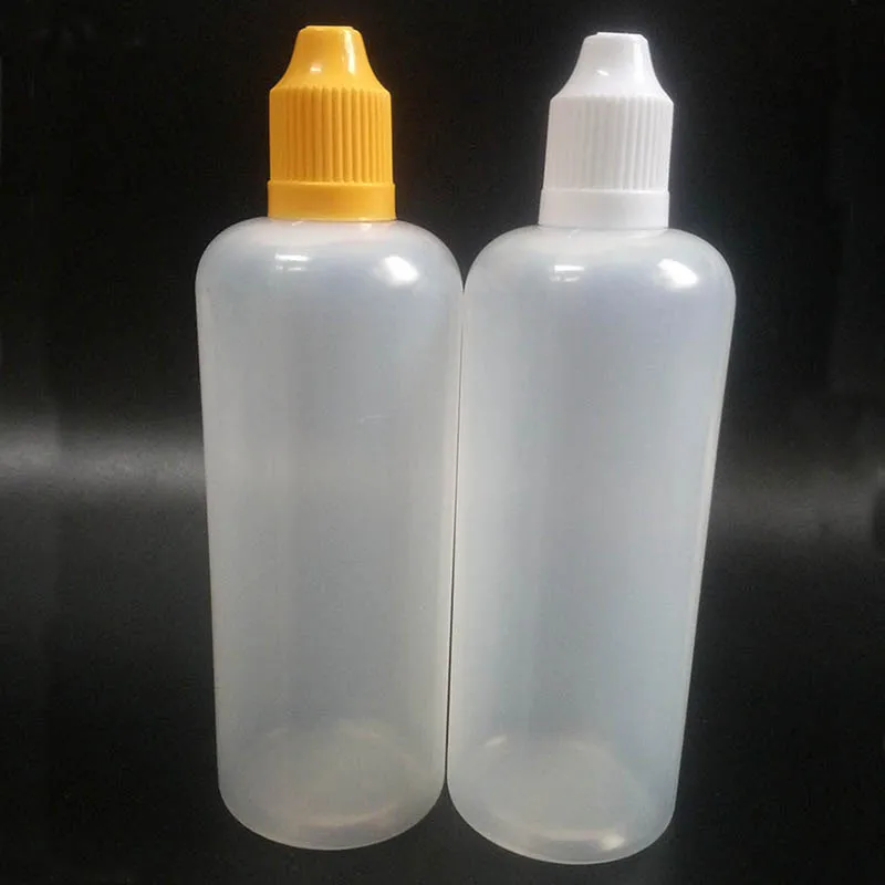 

500pcs PE 120ml Plastic Dropper Bottles empty E Liquid Vapor oil bottles with ChildProof Cap Long Thin Tip for Nail Gel