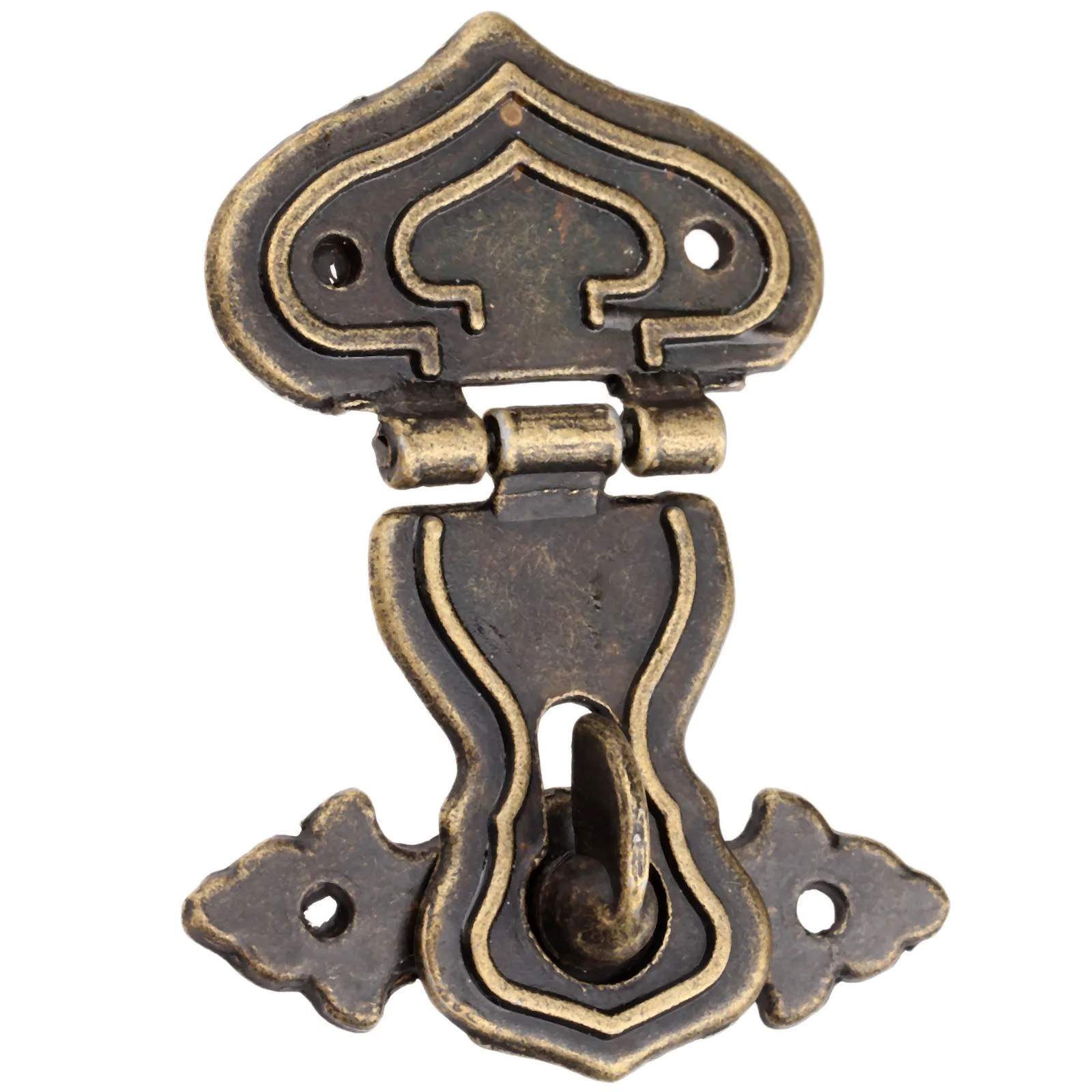 1Pc 63x47mm Antique Metal Lock Decorative Hasps Hook Gift Wooden Jewelry Box Padlock With Screws Vintage Furniture Hardware