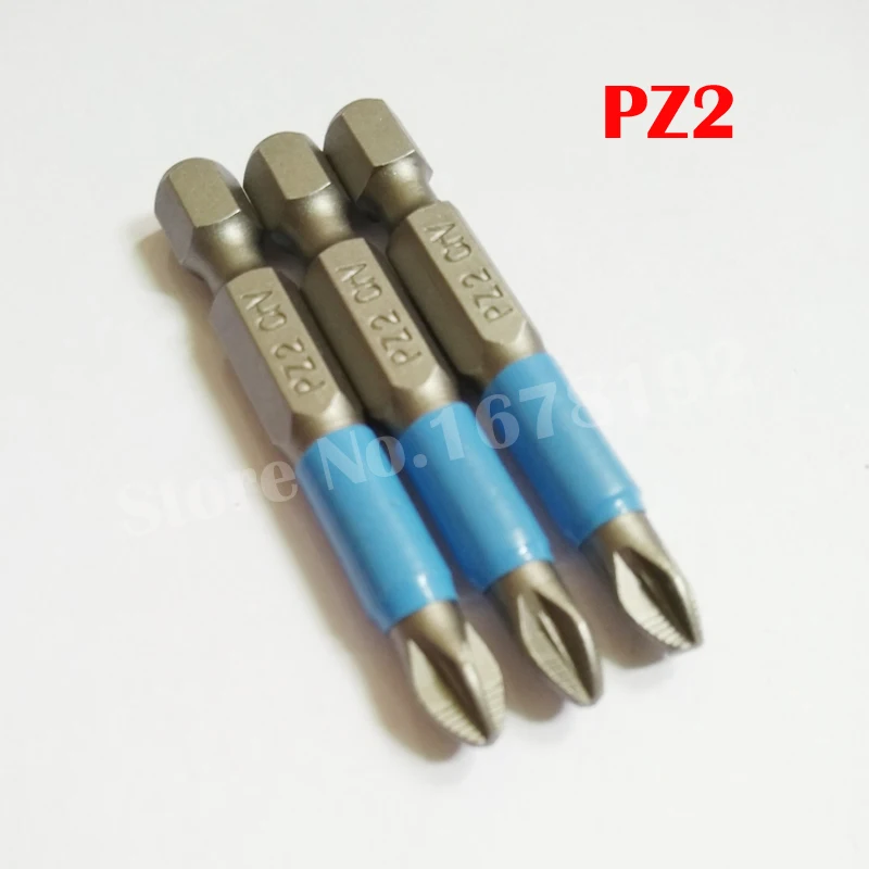 

3 шт. PZ2 Pozi набор отверток, набор инструментов, магнитный противоскользящий шестигранный хвостовик 1/4, длина 50 мм
