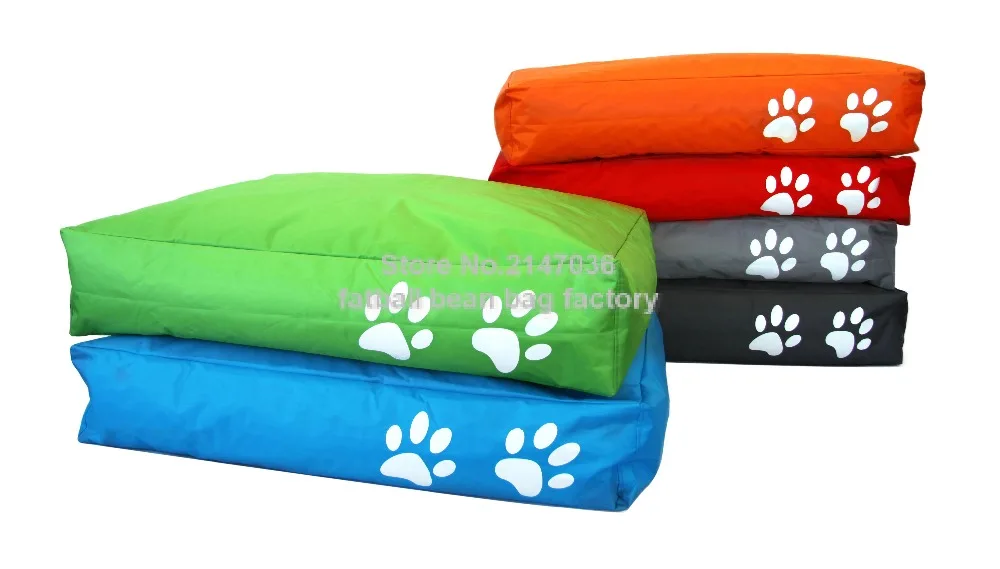 

two paw printed bean bag dog beds, extra large pet sleeping cushion , waterproof comfort pet bedding