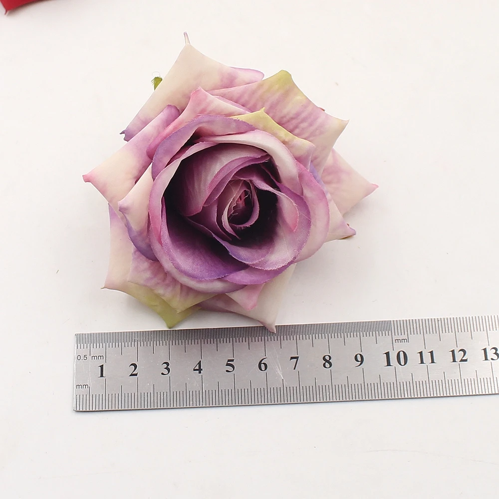 5Pcs 9cm Rose Head Artificial Silk Flower For Wedding Home Decoration DIY Room Decora Craft Accessories Wreath Rose Flowers