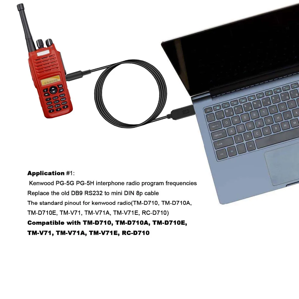 FTDI USB RS232 to mini DIN 8P male Programming CAT cable for Yaesu FT-857 FT-857D FT-897D CT-62 Kenwood PG-5G PG-5H NEC plasma